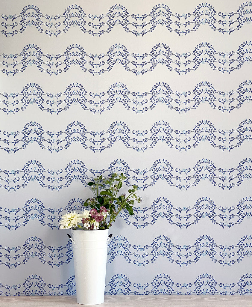 Paige - Newport Blue Wallpaper