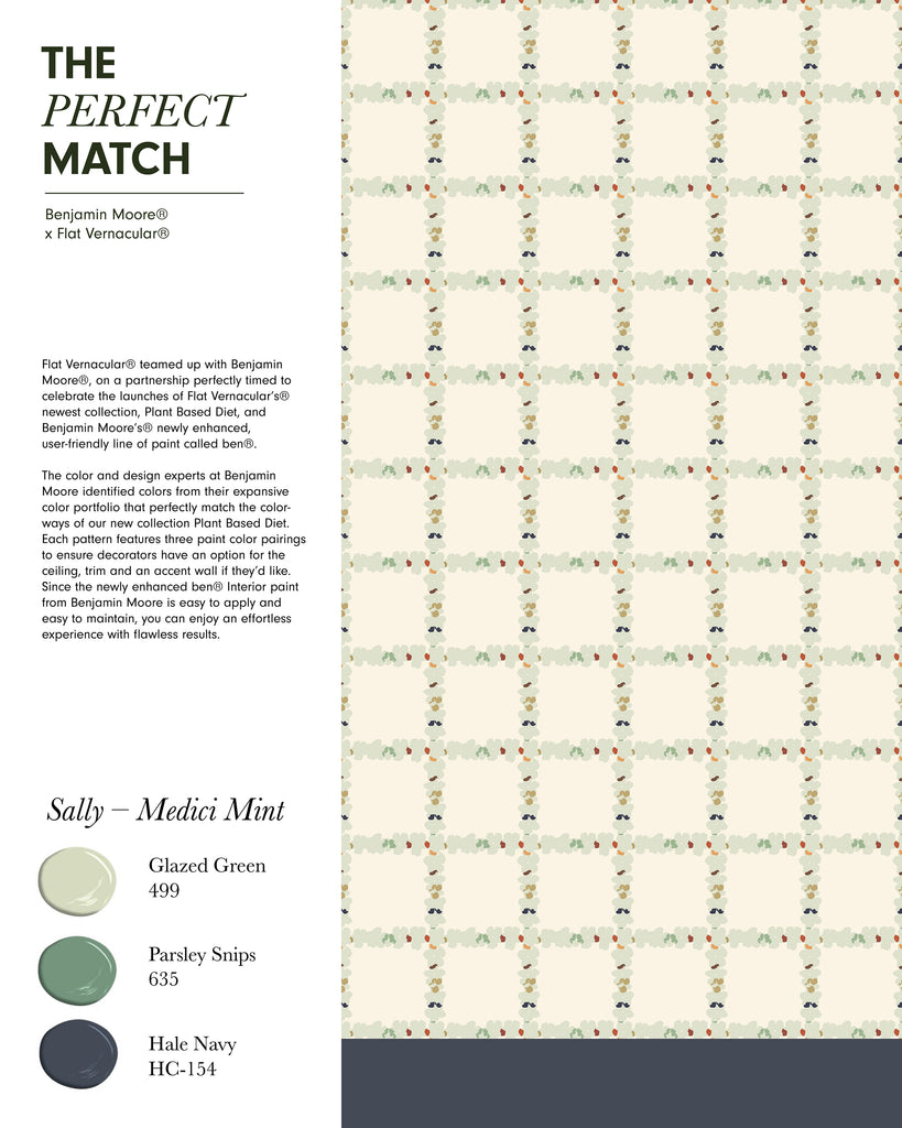 Sally - Medici Mint Wallpaper